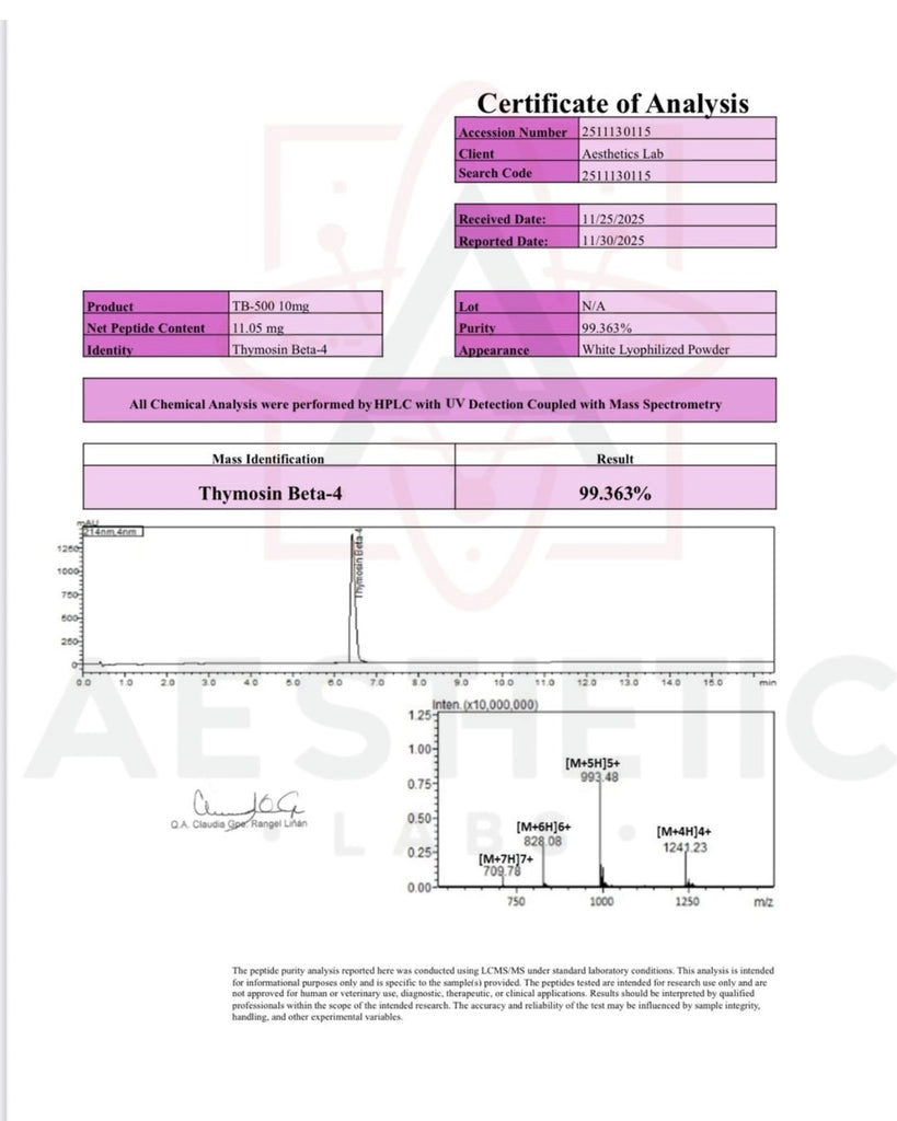 Aesthetic Labs Peptido TB-500 Alta Pureza 99.9%