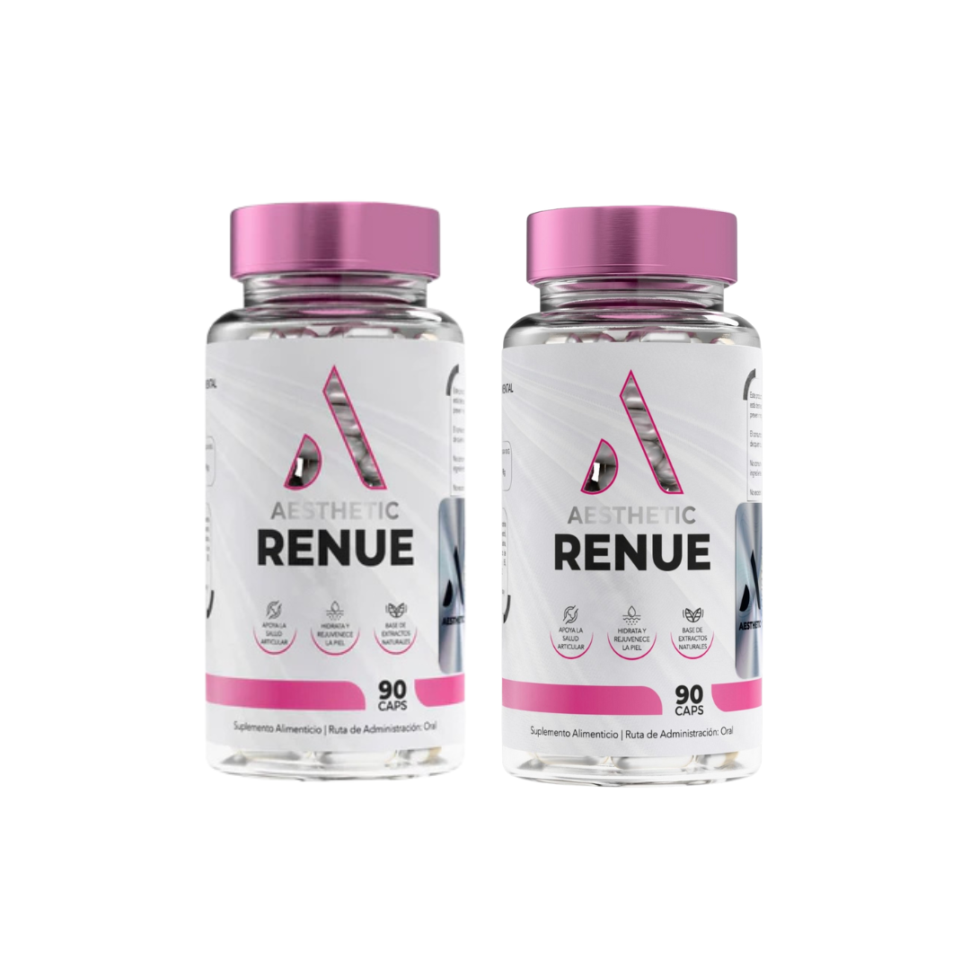 Pack Aesthetic RENUE x2 | Colágeno Premium para Piel Radiante, Cabello Fuerte y Articulaciones Saludables