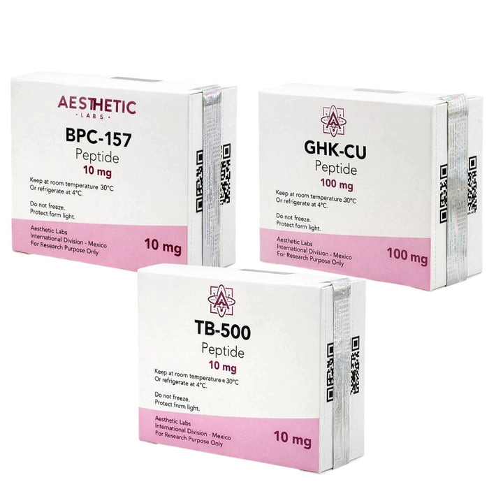 Protocolo Peptidos Reparacion y Rejuvenecimiento GHK-CU + BPC-157 + TB-500 Aesthetic Labs