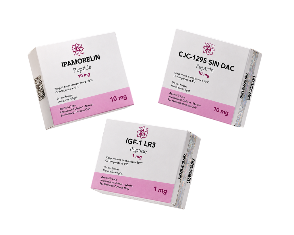 Protocolo Peptidos Masa Muscular Maxima IGF1-LR3 +CJC-1295 Sin Dac + Ipamorelin Aesthetic Labs