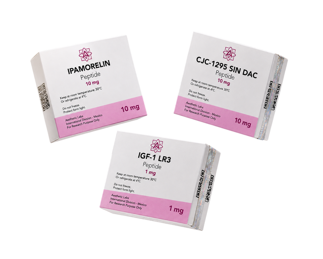 Protocolo Peptidos Masa Muscular Maxima IGF1-LR3 +CJC-1295 Sin Dac + Ipamorelin Aesthetic Labs | Fuerza Pura