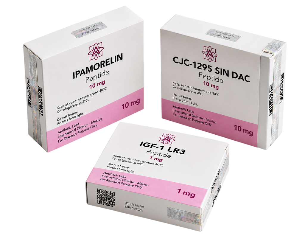 Protocolo Peptidos Masa Muscular Maxima IGF1-LR3 +CJC-1295 Sin Dac + Ipamorelin Aesthetic Labs