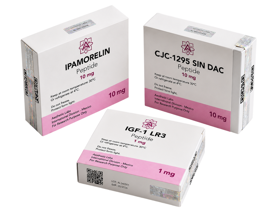 Protocolo Peptidos Masa Muscular Maxima IGF1-LR3 +CJC-1295 Sin Dac + Ipamorelin Aesthetic Labs | Fuerza Pura