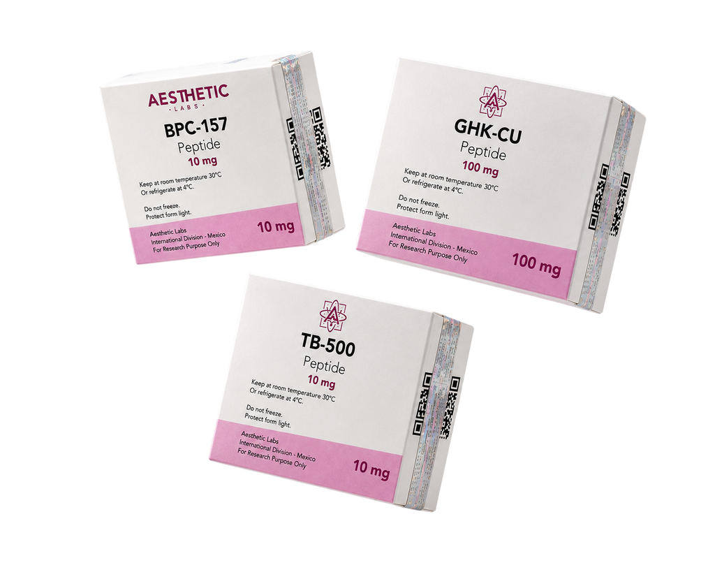 Protocolo Peptidos Reparacion y Rejuvenecimiento GHK-CU + BPC-157 + TB-500 Aesthetic Labs